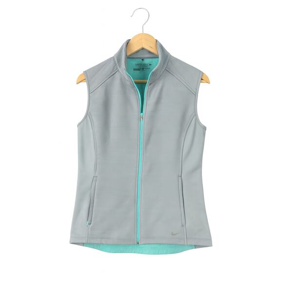 Nike Golf Tops - Nike Golf Therma-Fit Tour Performance Vest Gray & Aqua | Size M
